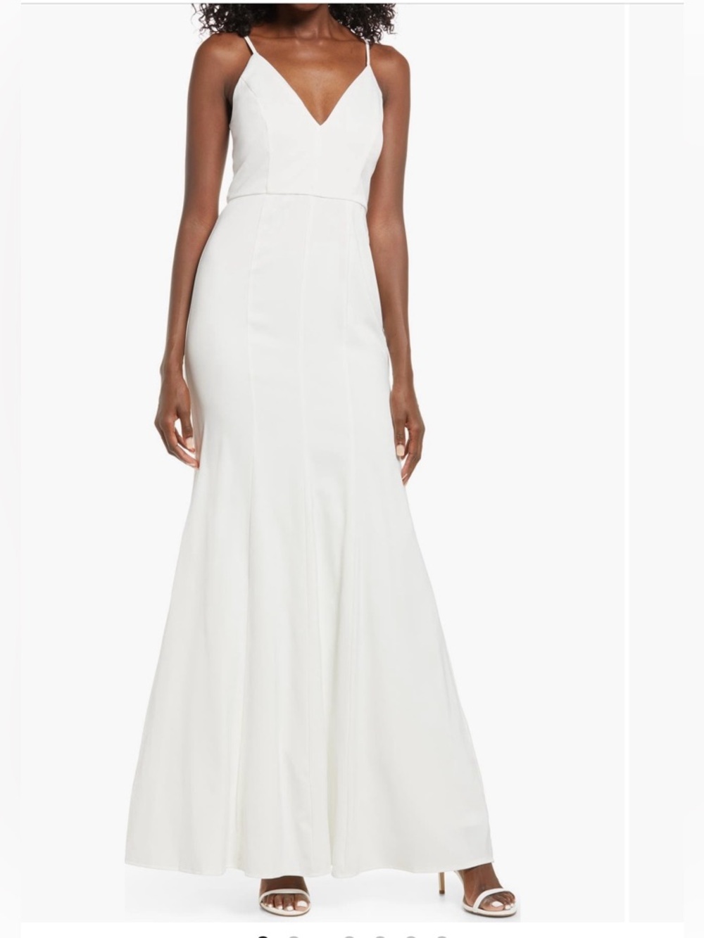NWT!!! LULUS WEDDING GOWN WHITE SATIN “CENTER OF MY LOVE” & LACE TOPPER M